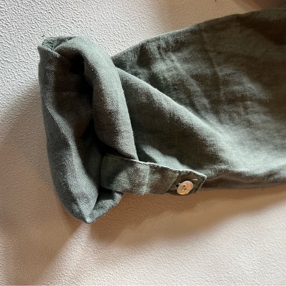 Viola Borgnine Italy Green Linen Jacket, Size Small. - Picture 5 of 8